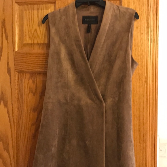 BCBGMaxAzria Dresses & Skirts - BCBG “Caryn” Brown suede vest style wrap dress